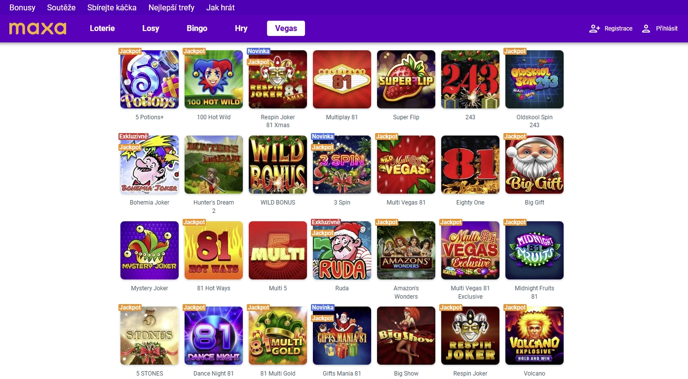 Přehled her Maxa Casino